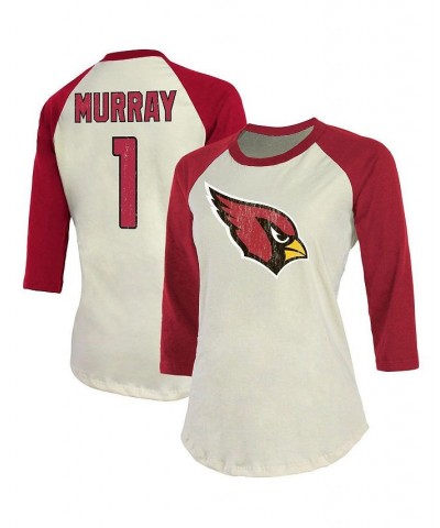 Women's Arizona Cardinals Player Raglan Name and Number 3/4-Sleeve T-shirt Cream, Cardinal $31.79 Tops