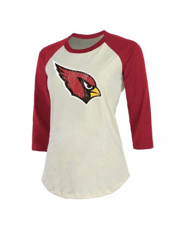 Women's Arizona Cardinals Player Raglan Name and Number 3/4-Sleeve T-shirt Cream, Cardinal $31.79 Tops