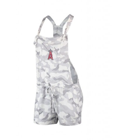 Women's Gray Los Angeles Angels Camo Overall Romper Gray $26.95 Shorts