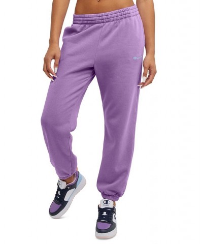 Women's Acid Wash Oversized Fleece Sweatpants Purple $27.50 Pants