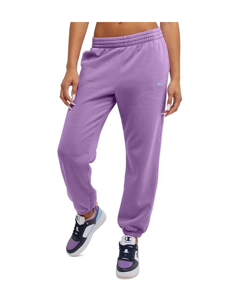 Women's Acid Wash Oversized Fleece Sweatpants Purple $27.50 Pants