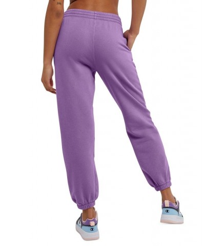 Women's Acid Wash Oversized Fleece Sweatpants Purple $27.50 Pants