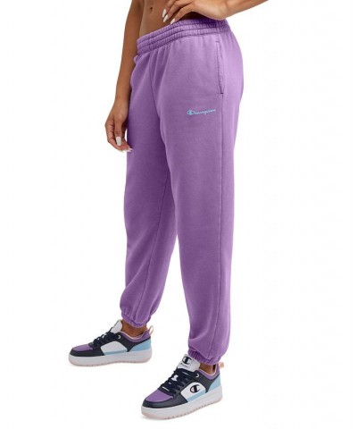 Women's Acid Wash Oversized Fleece Sweatpants Purple $27.50 Pants