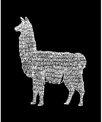 Women's Llama Mama Word Art T-shirt Black $16.45 Tops