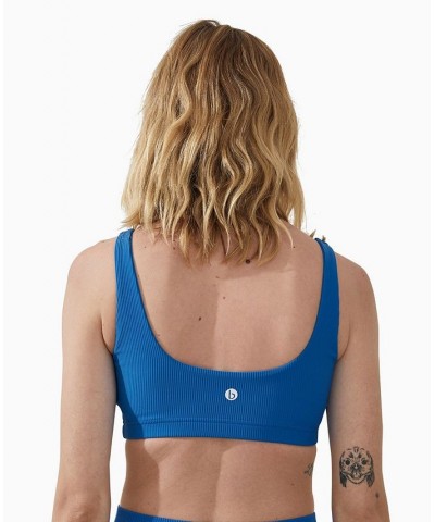 Women's Rib Square Neck Crop Top Marine Blue Rib $15.40 Tops