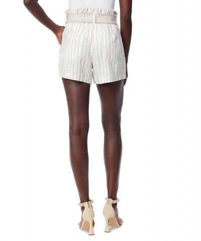 Women's Kira Paperbag-Waist Belted Shorts Daphne Stripe $23.98 Shorts