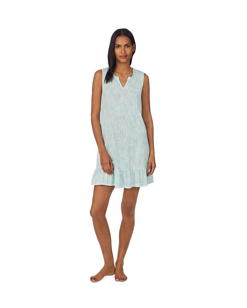 Women's Ruffled-Hem Nightgown Blue $31.86 Sleepwear