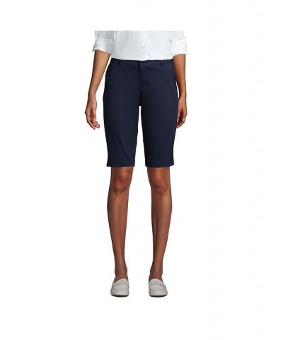 School Uniform Women's Stretch Chino Bermuda Shorts Blue $28.97 Shorts