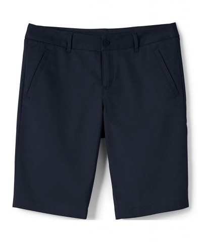 School Uniform Women's Stretch Chino Bermuda Shorts Blue $28.97 Shorts