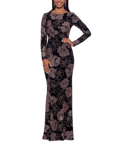 Floral Print Gown Black/Rose $62.70 Dresses