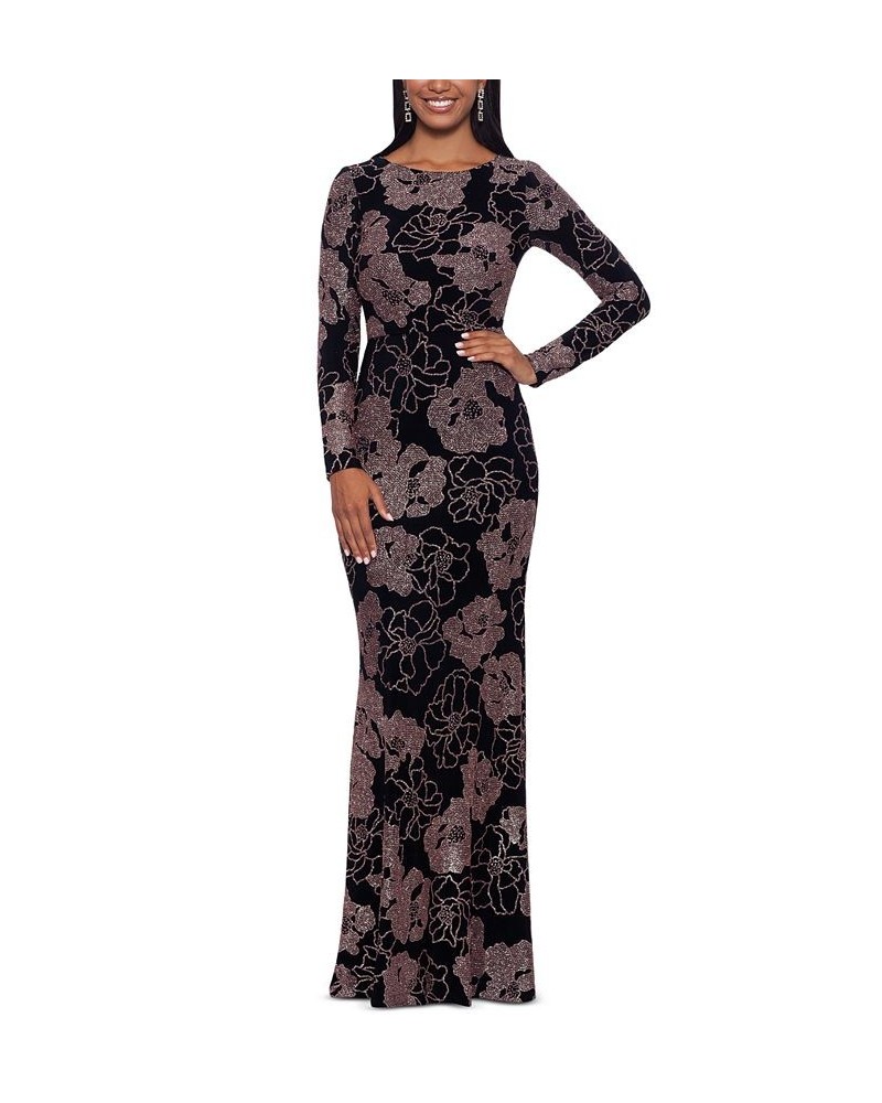 Floral Print Gown Black/Rose $62.70 Dresses