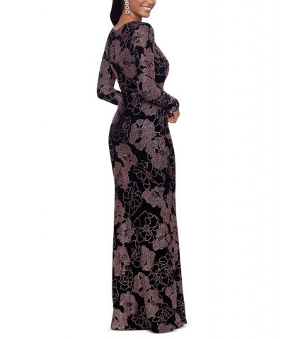 Floral Print Gown Black/Rose $62.70 Dresses